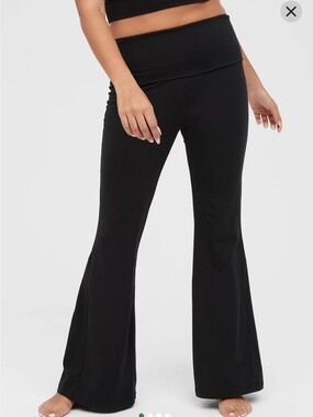 OFFLINE By Aerie OG Foldover High Waisted Flare Cotton Leggings